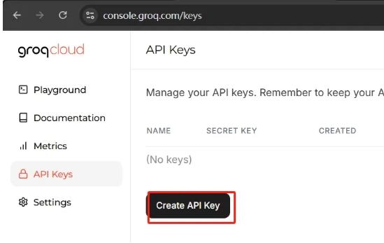 Groq Console Login Interface